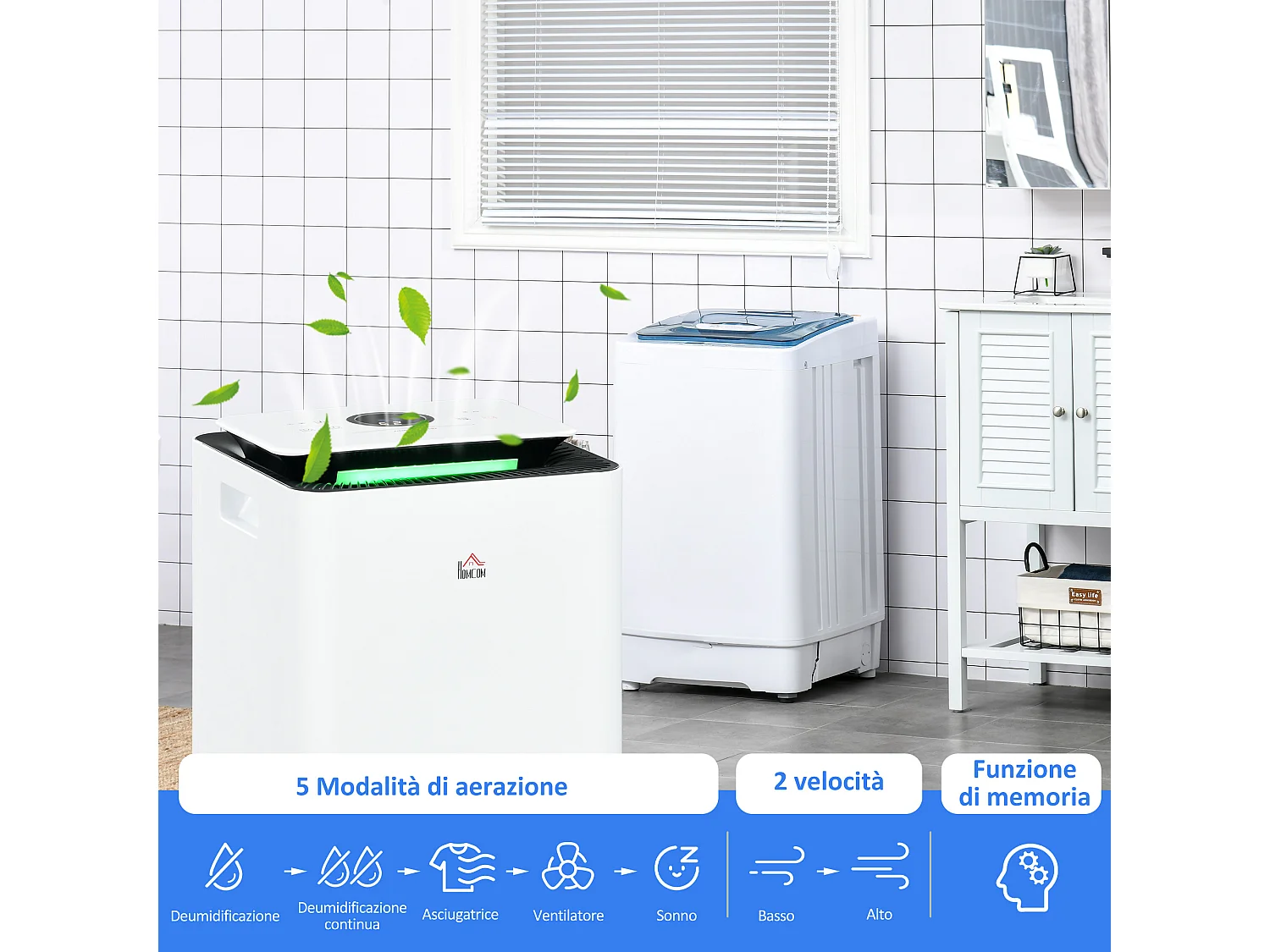 Deumidificatore portatile 5 modalità e timer 24 ore