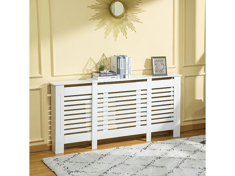 Copricalorifero larghezza regolabile e mensola in mdf e legno