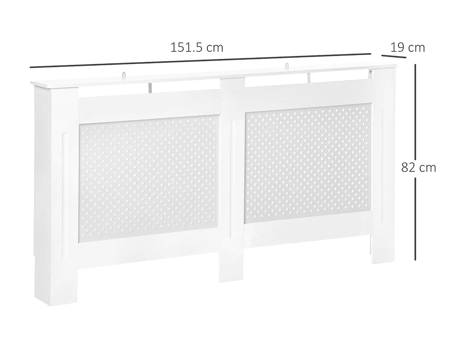 Copritermosifone moderno in legno verniciato bianco