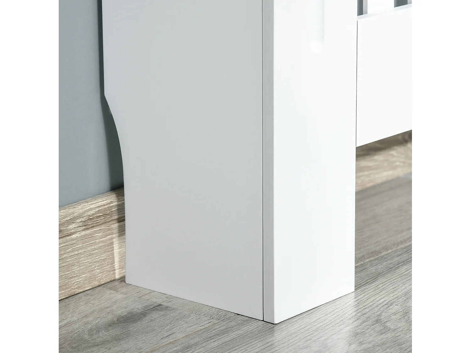 Copritermosifone in legno mdf bianco con doghe verticali bianco