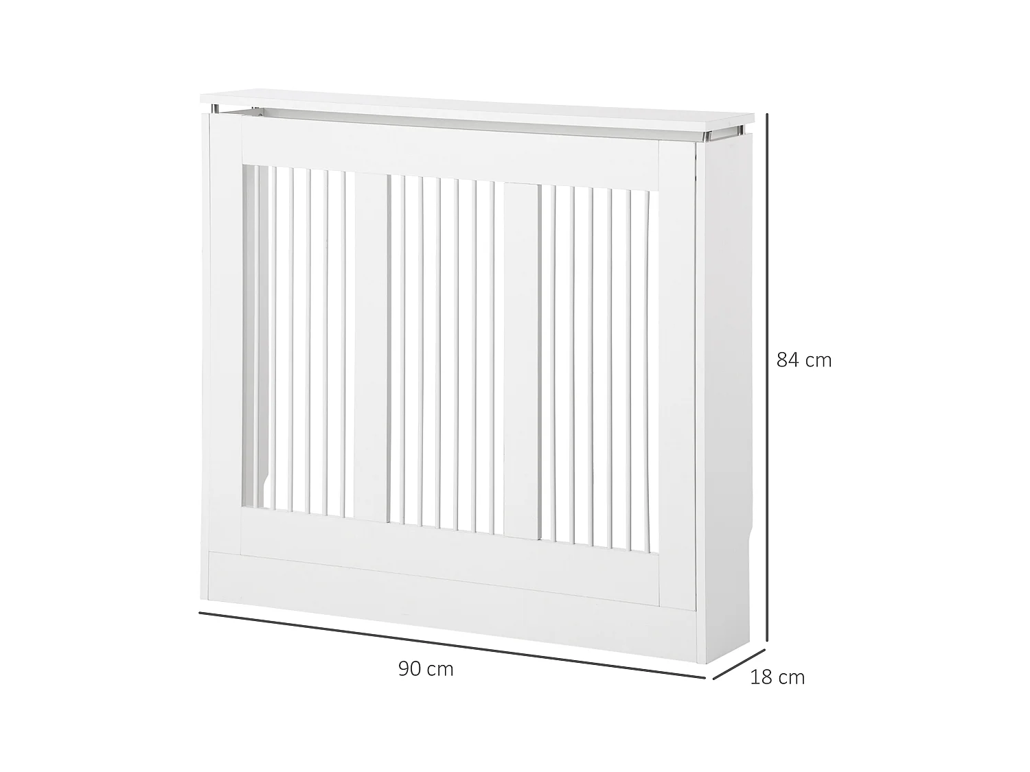 Copritermosifone moderno a doghe per la casa in mdf e acciaio