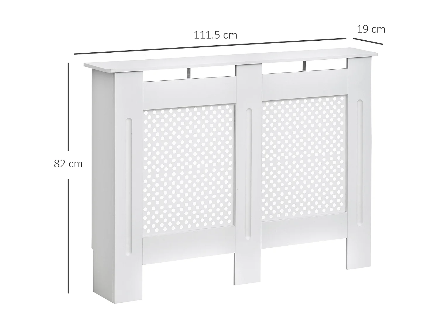 Copritermosifone a griglia in mdf 111.5x82x19 cm bianco
