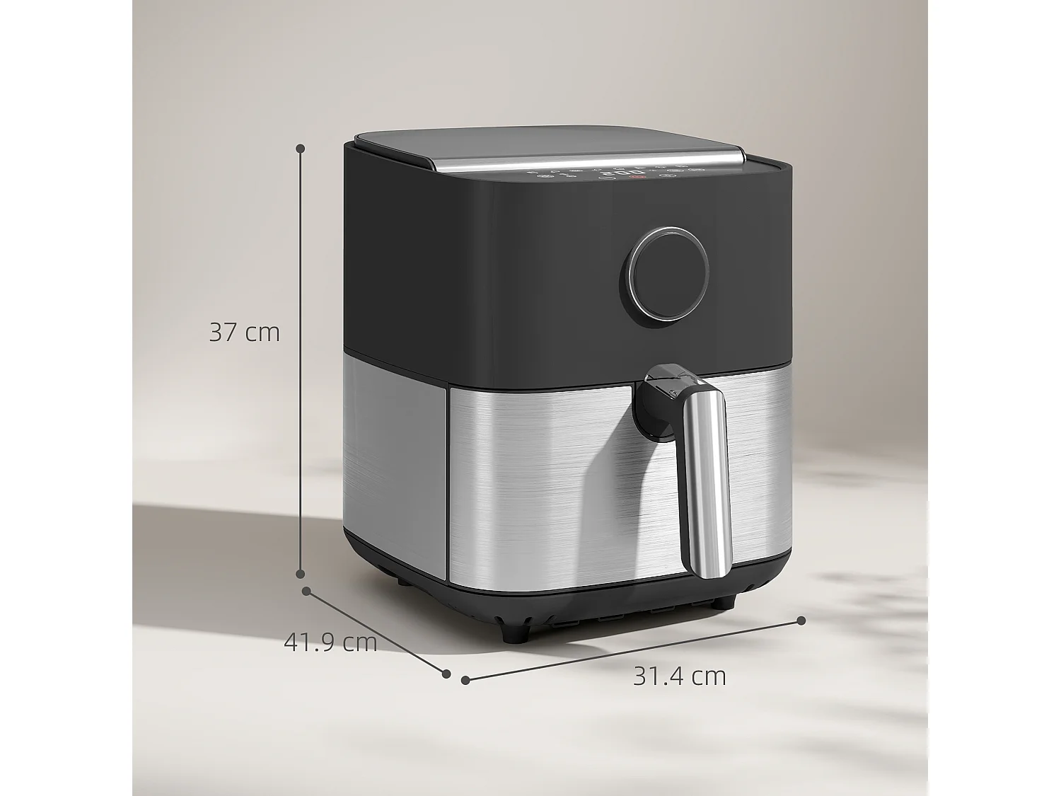 Friggitrice ad aria 8 litri con 8 programmi e display led nero