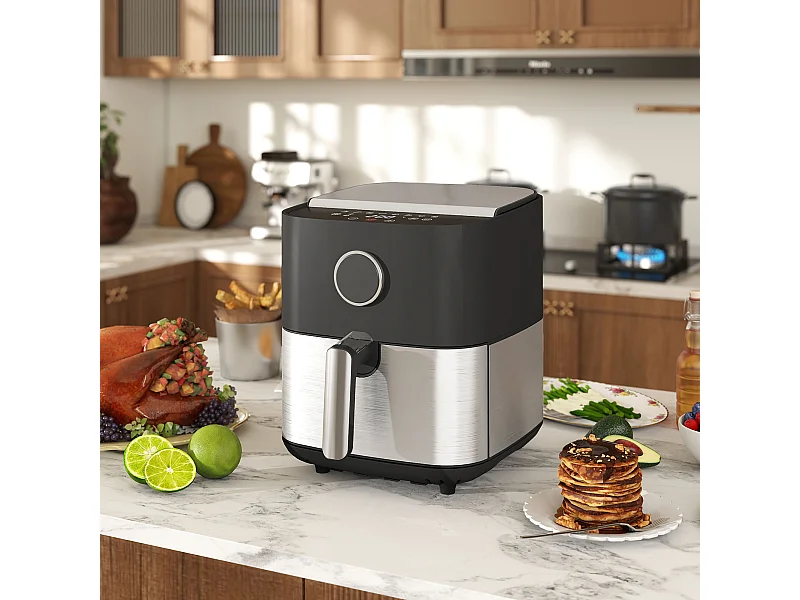 Friggitrice ad aria 8 litri con 8 programmi e display led nero