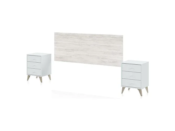 Cabecero con mesitas Iconic Blanco Artik (Blanco Mate) – Blanco Velho