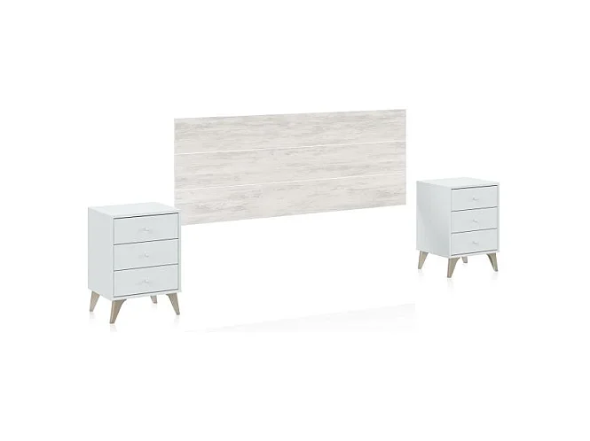 Cabecero con mesitas Iconic Blanco Artik (Blanco Mate) – Blanco Velho
