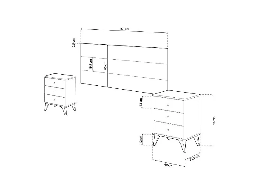 Cabecero con mesitas Iconic Blanco Artik (Blanco Mate) – Blanco Velho