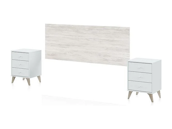 Cabecero con mesitas Iconic Blanco Artik (Blanco Mate) – Blanco Velho