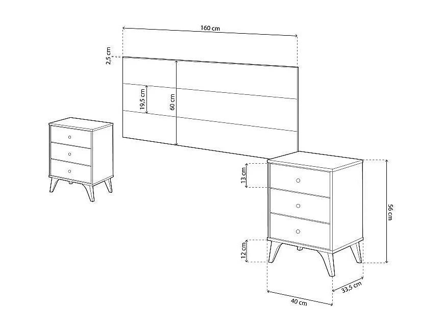Cabecero con mesitas Iconic Blanco Artik (Blanco Mate) – Blanco Velho