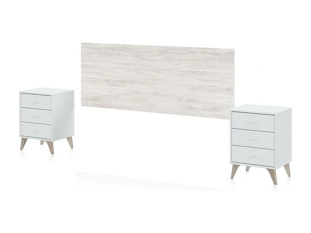 Cabecero con mesitas Iconic Blanco Artik (Blanco Mate) – Blanco Velho