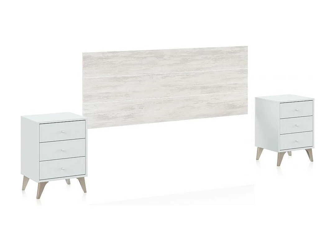 Cabecero con mesitas Iconic Blanco Artik (Blanco Mate) – Blanco Velho
