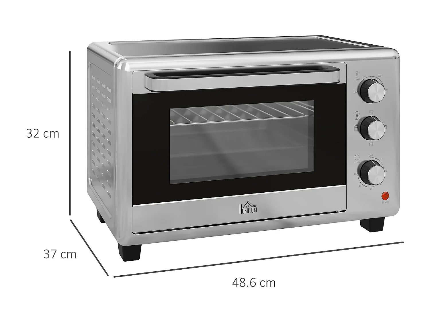 Fornetto elettrico con 3 funzioni temperatura regolabile e timer