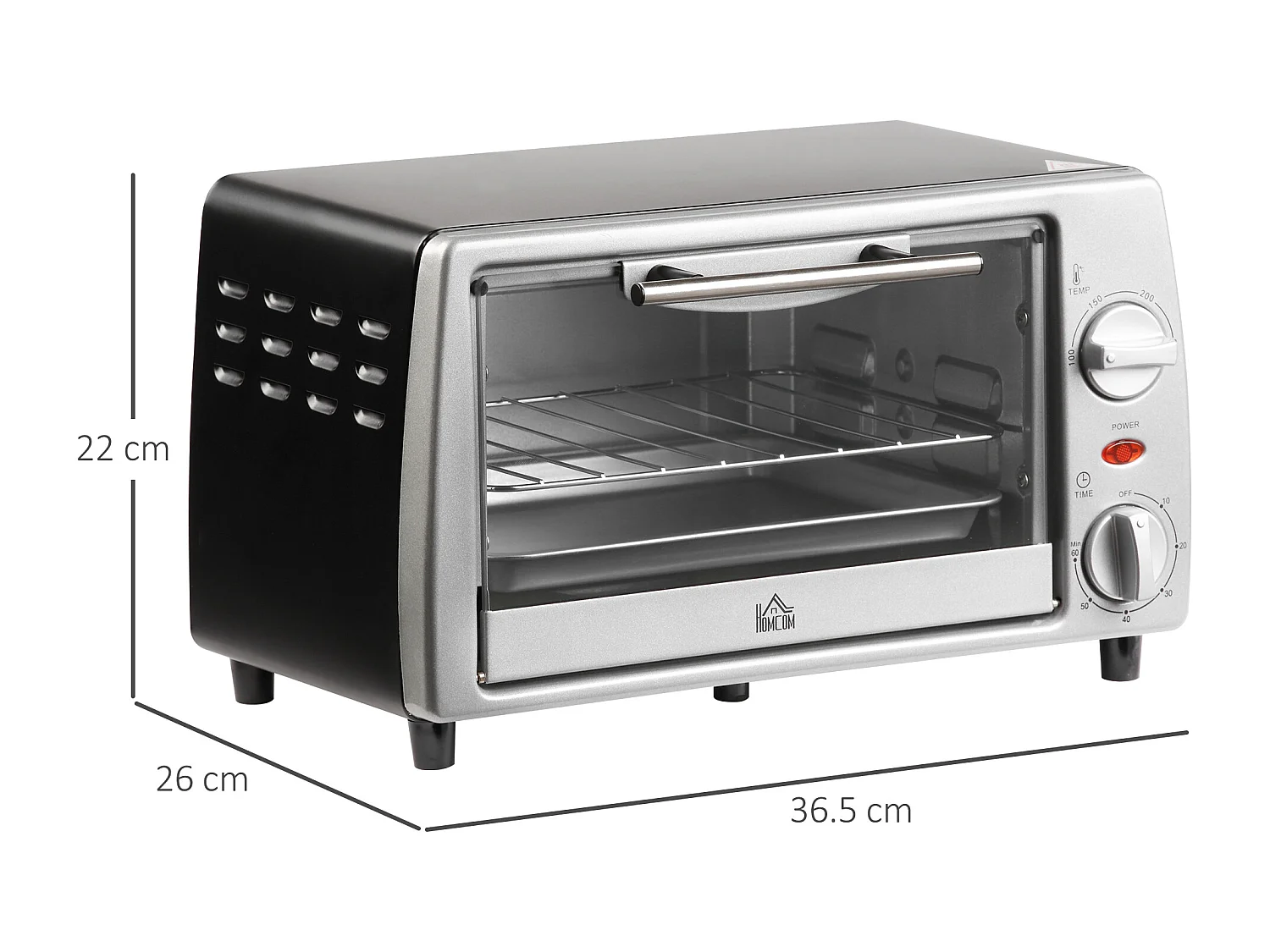 Fornetto elettrico 10l a temperatura 100°c-230°c con timer 60 minuti