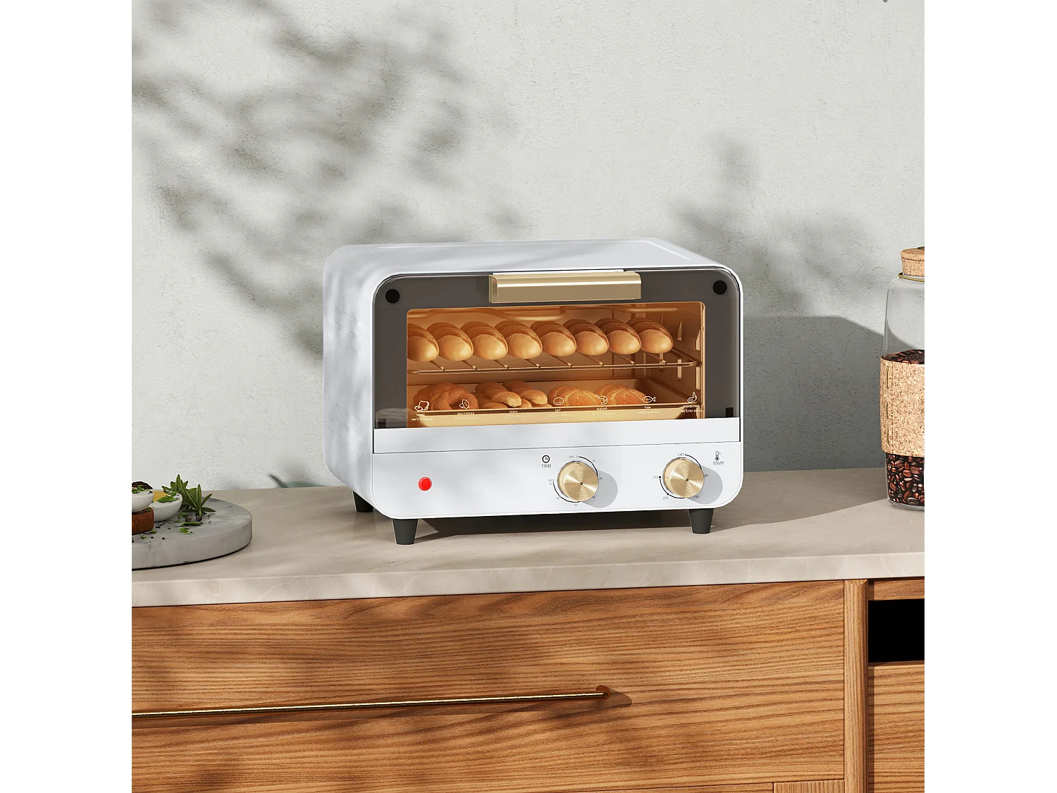 Fornetto elettrico 12l con timer e temperatura regolabile bianco