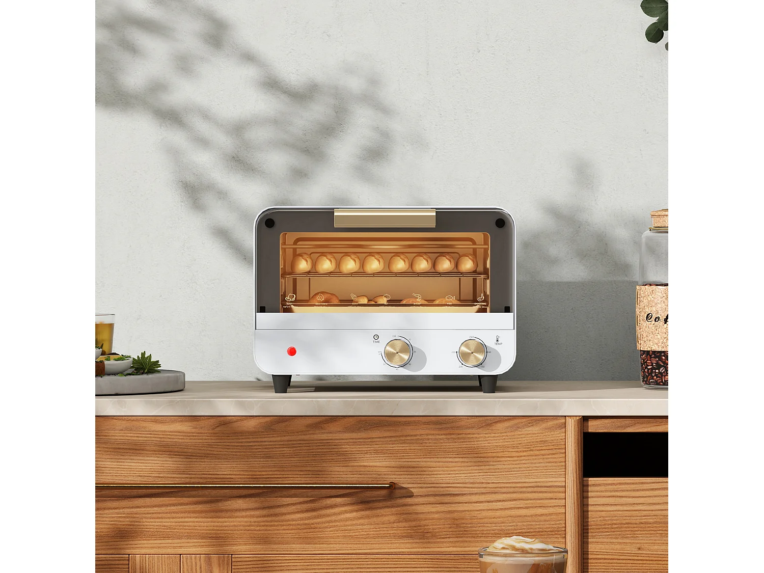 Fornetto elettrico 12l con timer e temperatura regolabile bianco