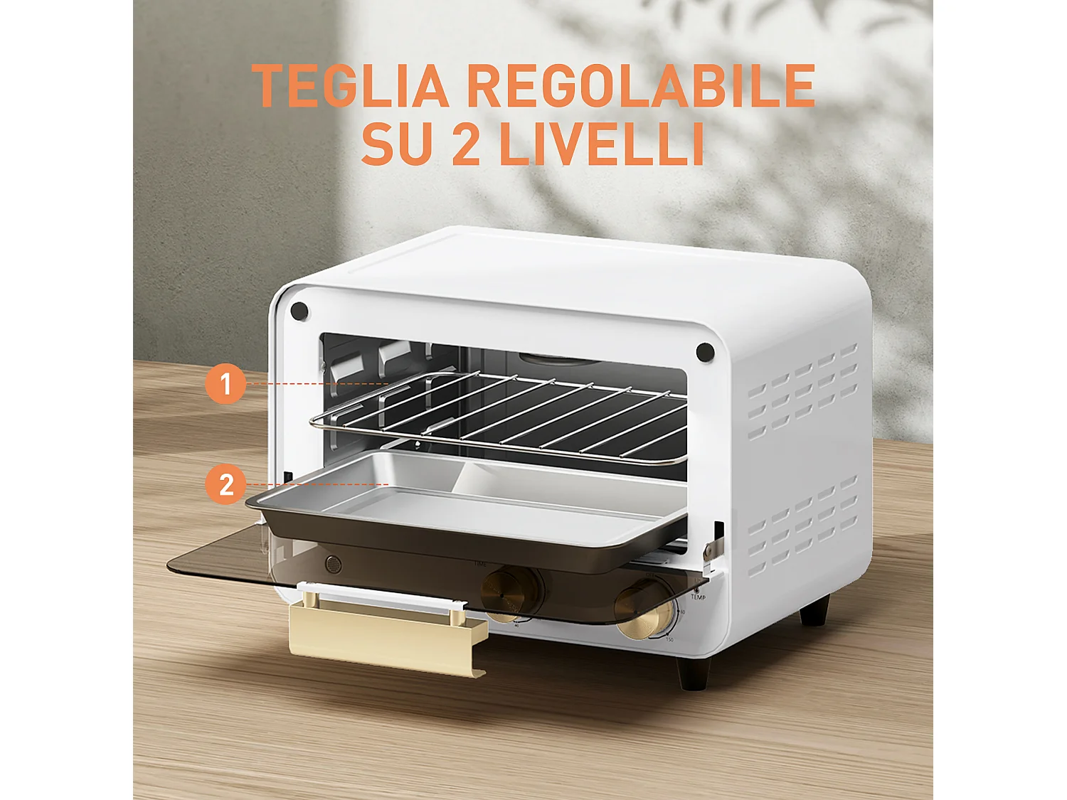 Fornetto elettrico 12l con timer e temperatura regolabile bianco