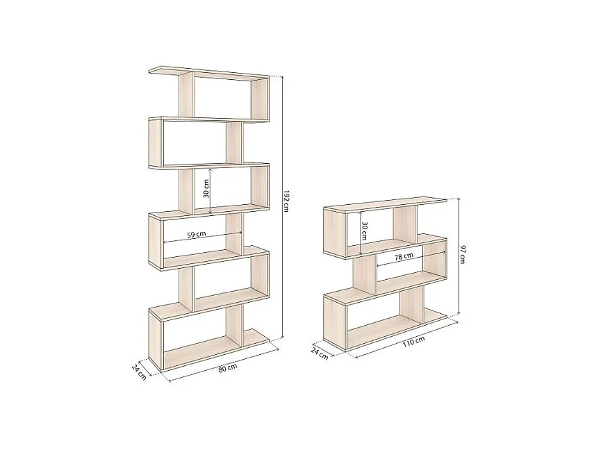 Pack estanterías Zoe Roble Canadian