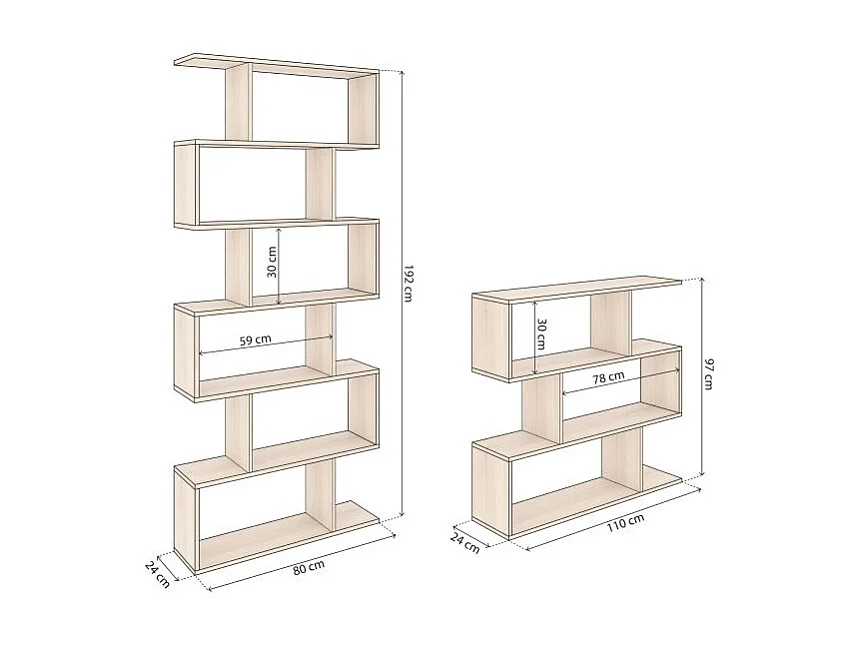 Pack estanterías Zoe Roble Canadian