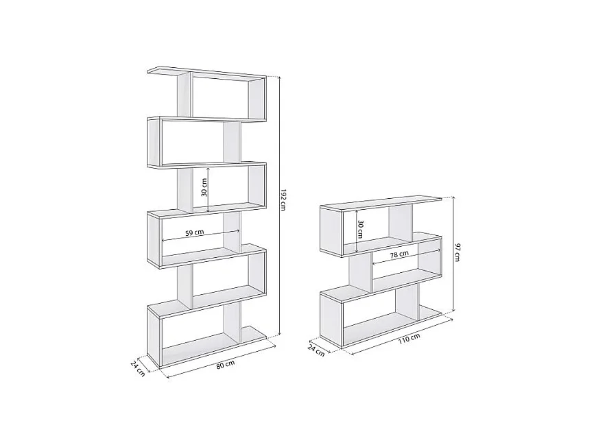 Pack estanterías Zoe Blanco Brillo
