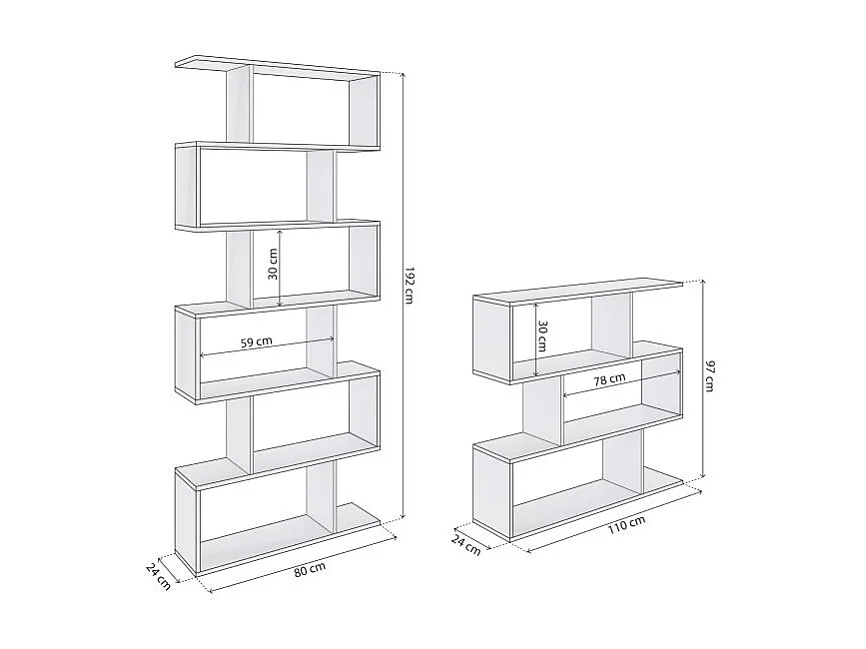 Pack estanterías Zoe Blanco Brillo