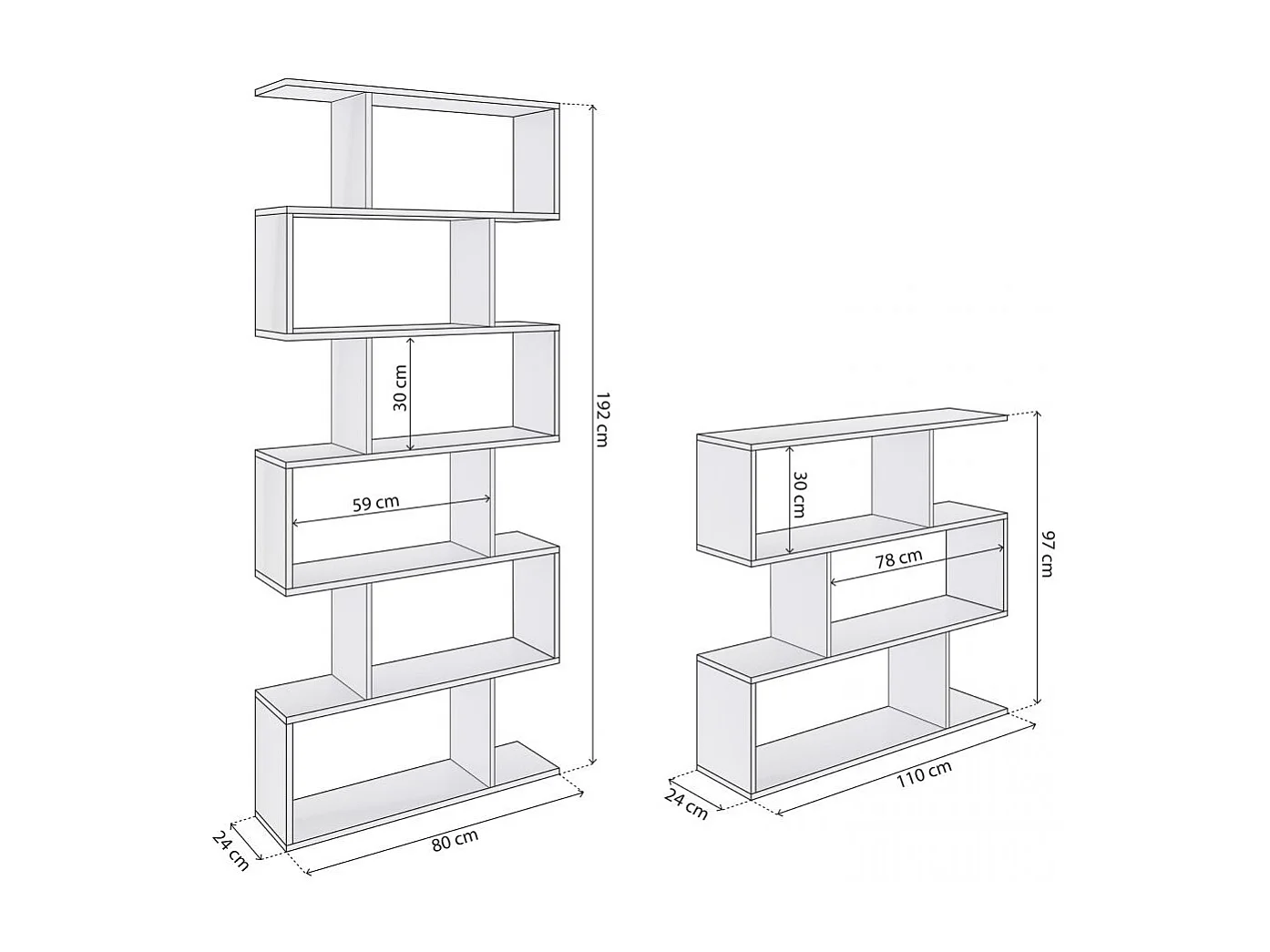 Pack estanterías Zoe Blanco Brillo