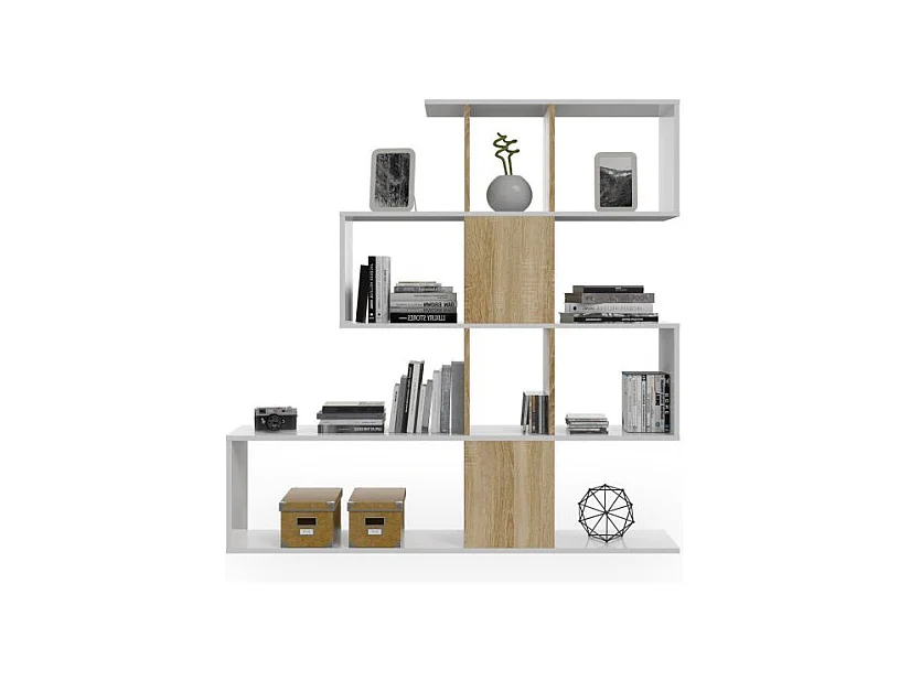 Estantería Domi Blanco Artik (Blanco Mate) - Roble Canadian