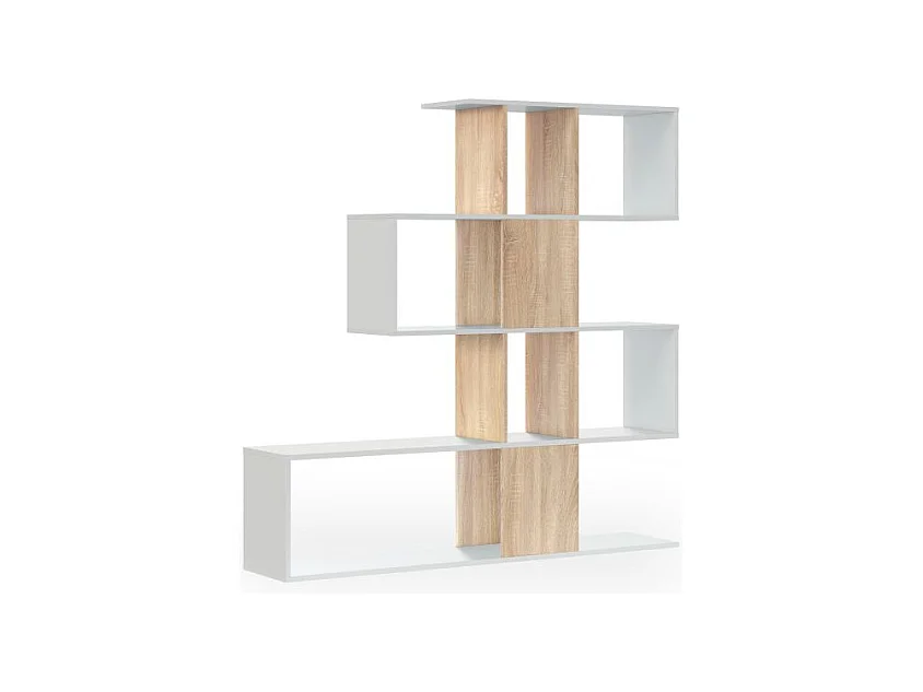 Estantería Domi Blanco Artik (Blanco Mate) - Roble Canadian