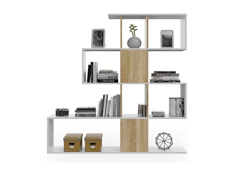 Estantería Domi Blanco Artik (Blanco Mate) - Roble Canadian