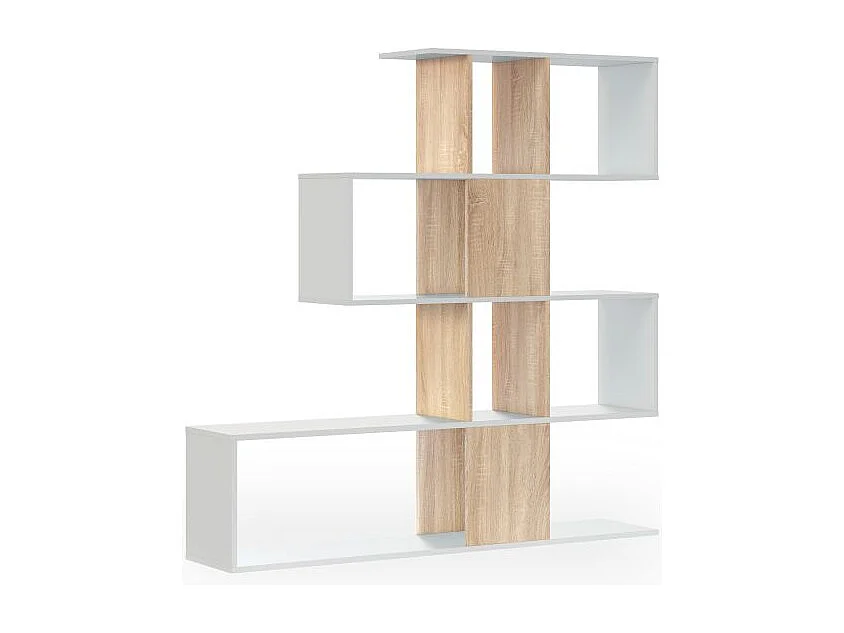 Estantería Domi Blanco Artik (Blanco Mate) - Roble Canadian