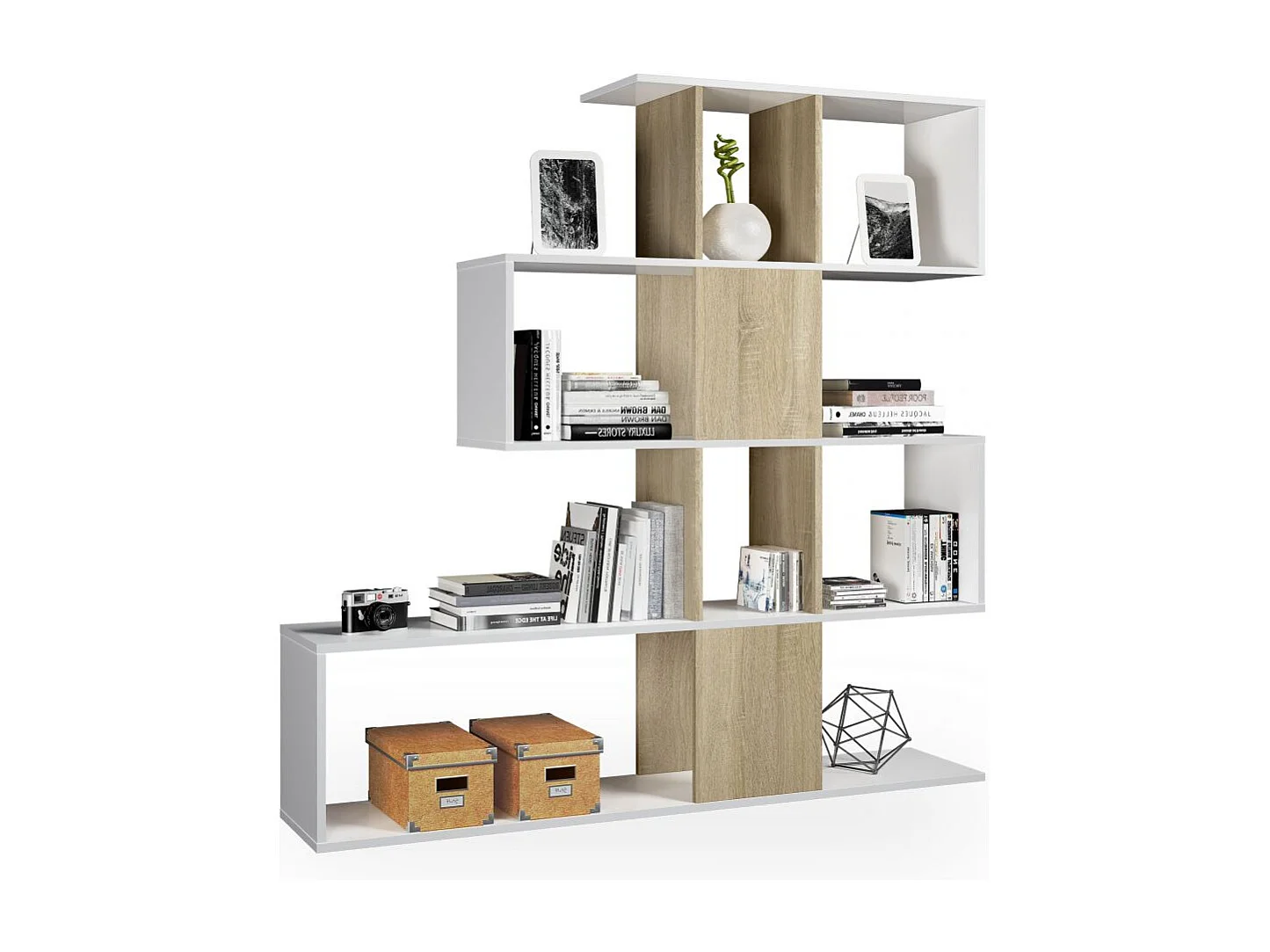 Estantes Domi Blanco Artik (Blanco Mate) - Roble Canadian