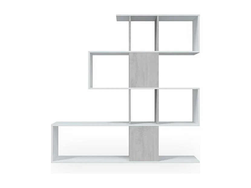 Estantería Domi Blanco Artik (Blanco Mate) - Gris Cemento