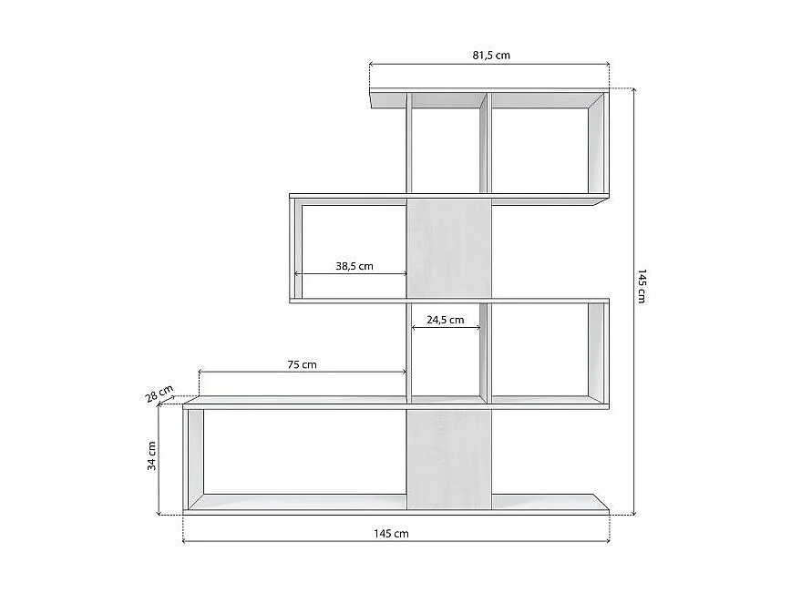 Estantería Domi Blanco Artik (Blanco Mate) - Gris Cemento