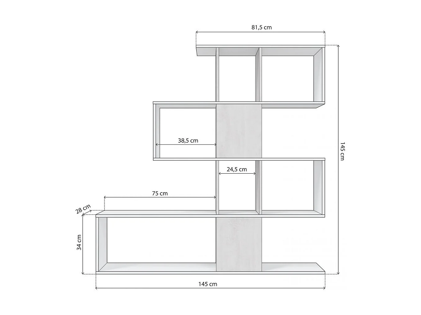 Estantes Domi Blanco Artik (Blanco Mate) - Gris Cemento