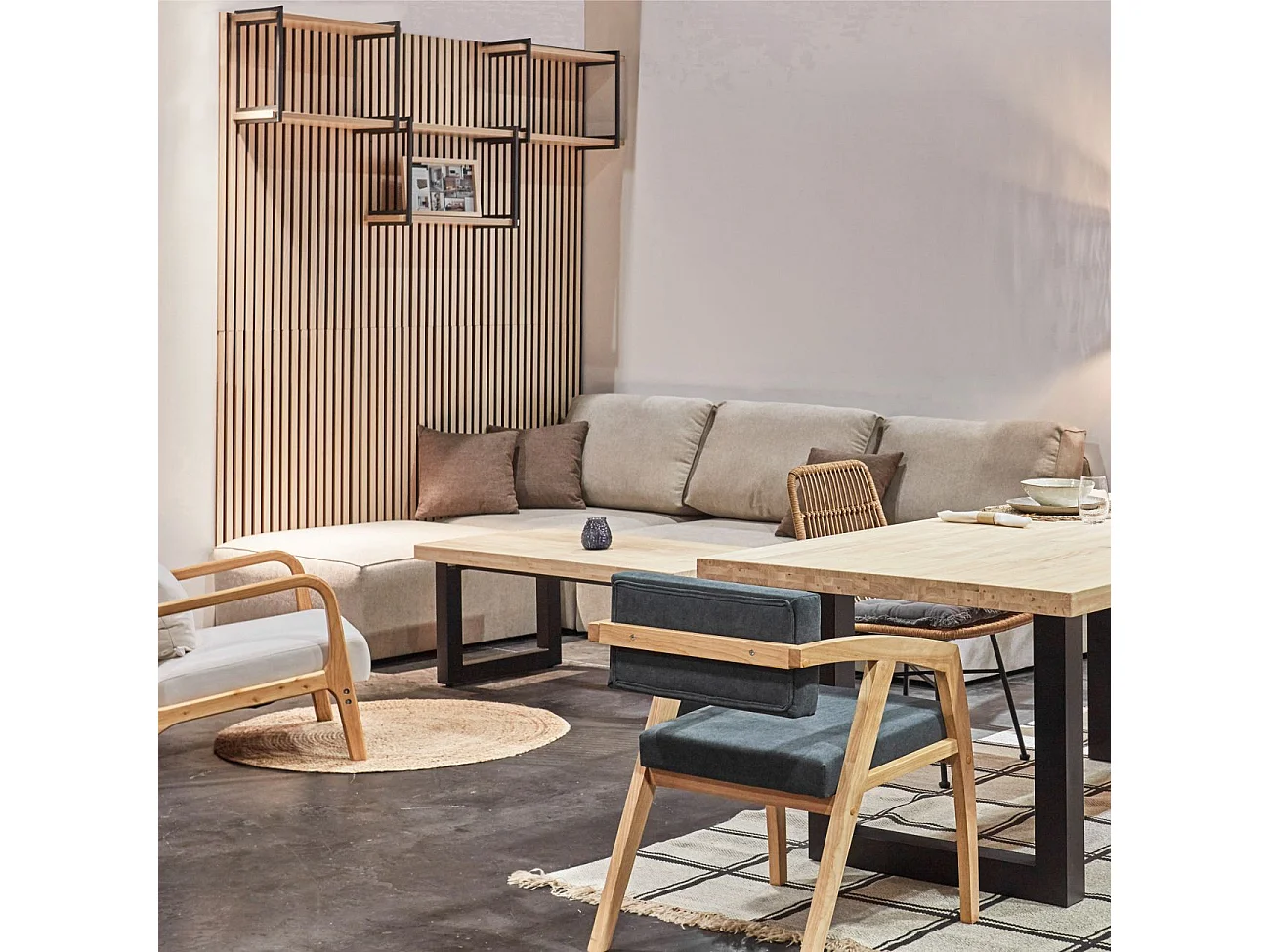 Pack 2 panele acútico Noiele 120 Negro - Roble