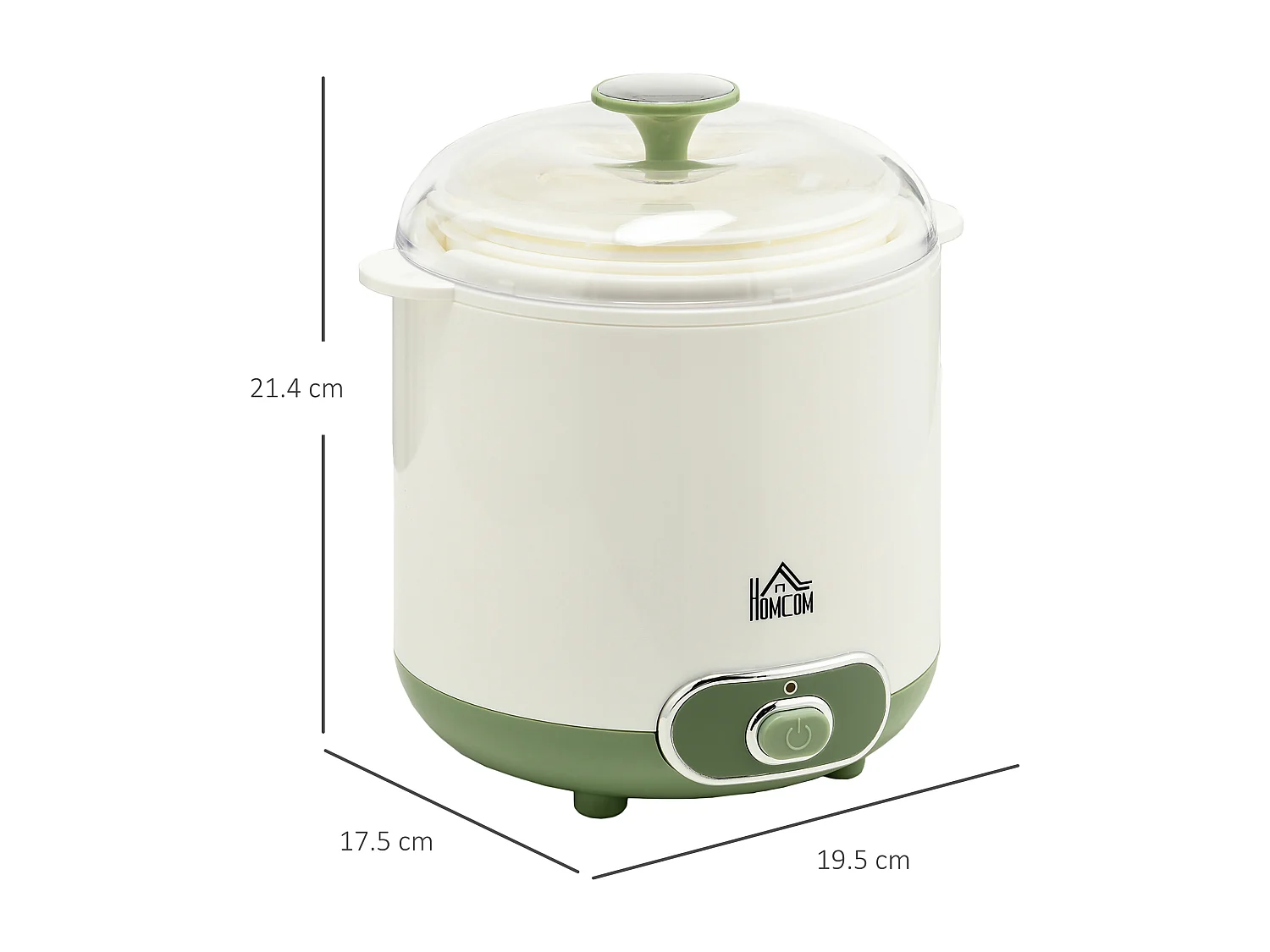 Yogurtiera 20w da 1.5l con 2 vasetti e colino in plastica