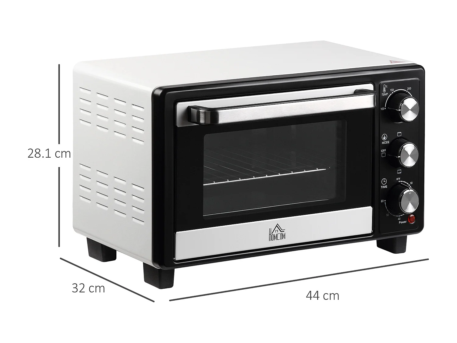 Fornetto elettrico temperatura regolabile 3 metodi di cottura bianco