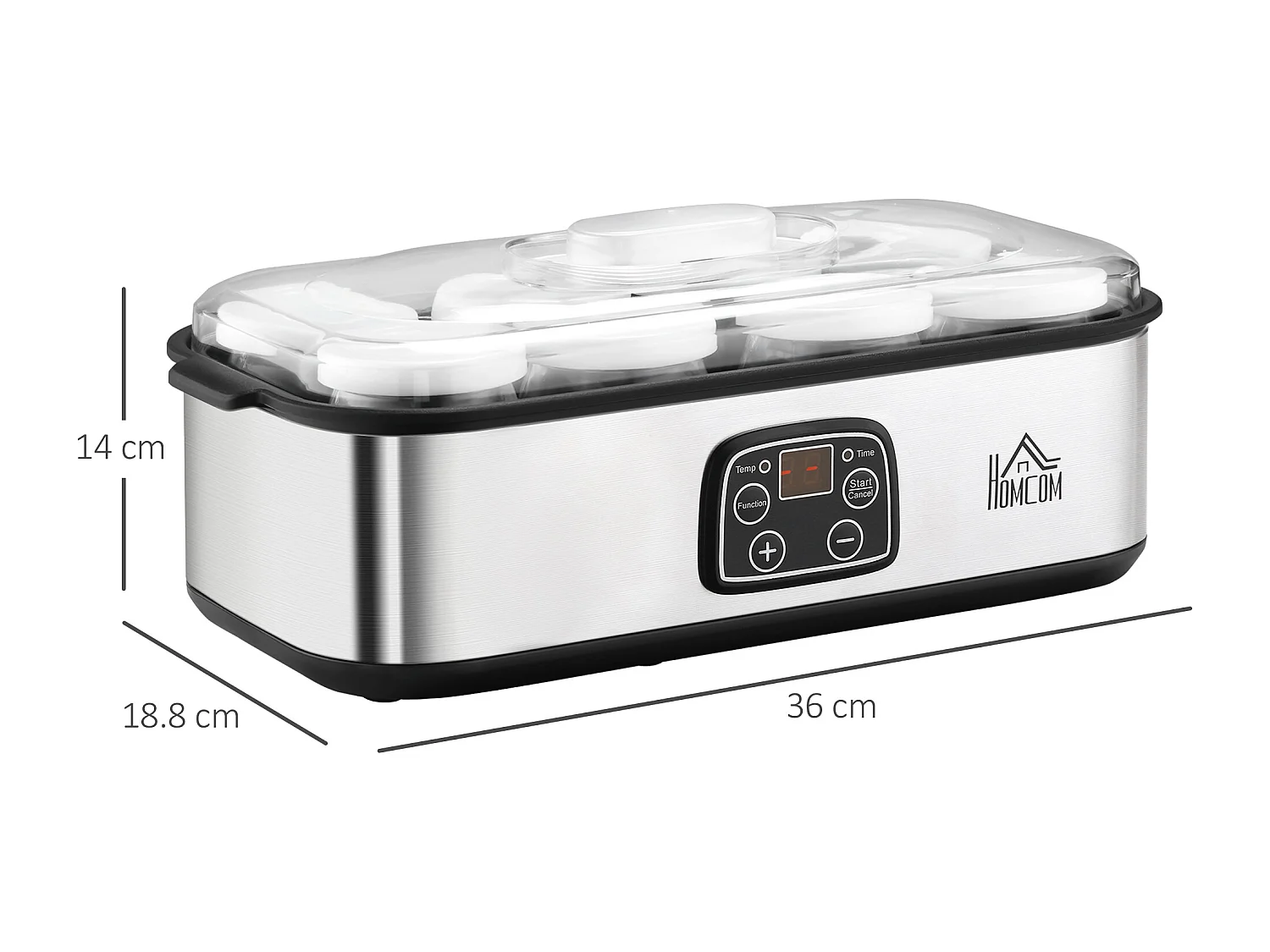 Yogurtiera 25w con 8 casetti temperatura 20-50°C timer 1-48 ore