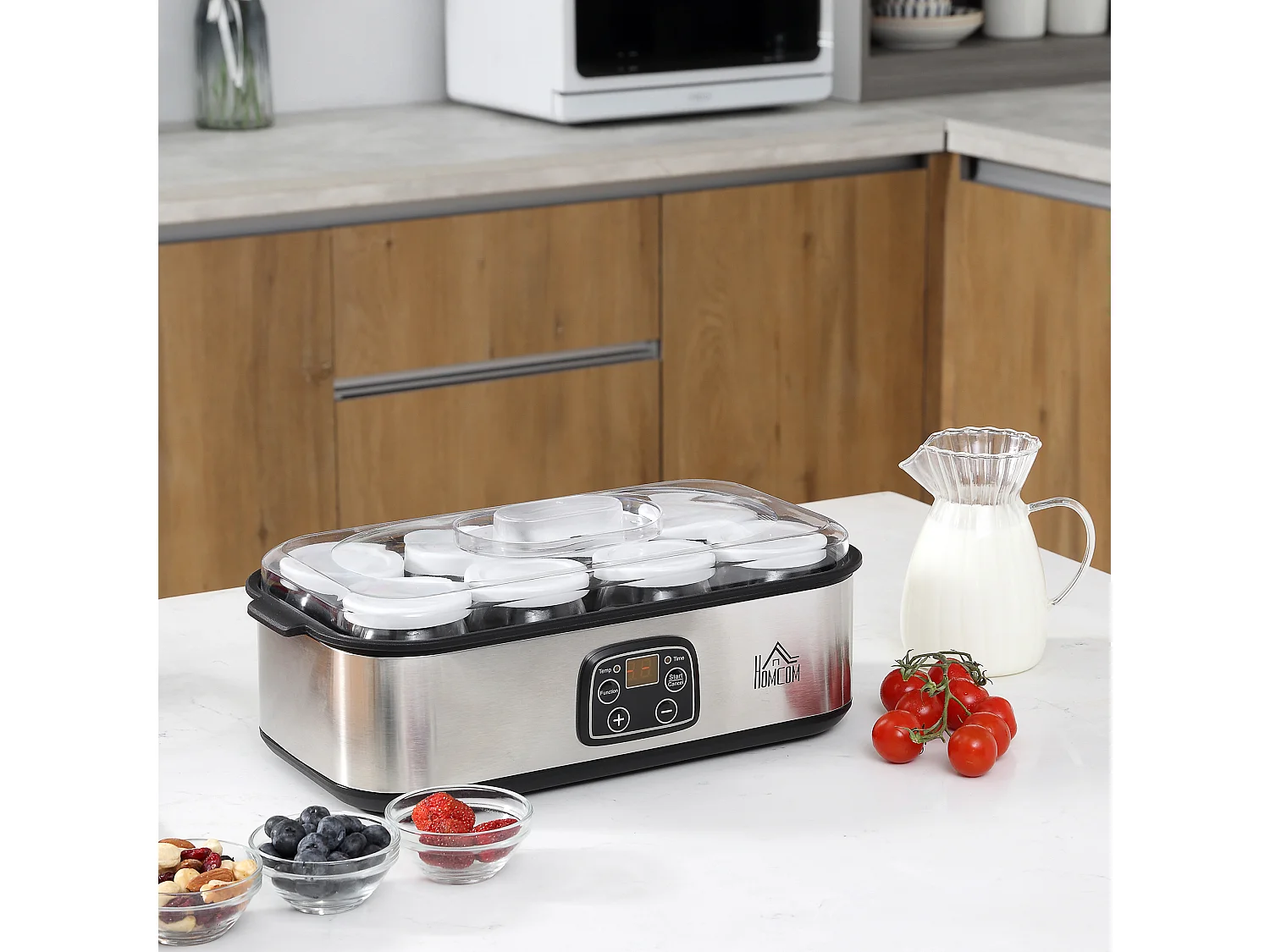 Yogurtiera 25w con 8 casetti temperatura 20-50°C timer 1-48 ore