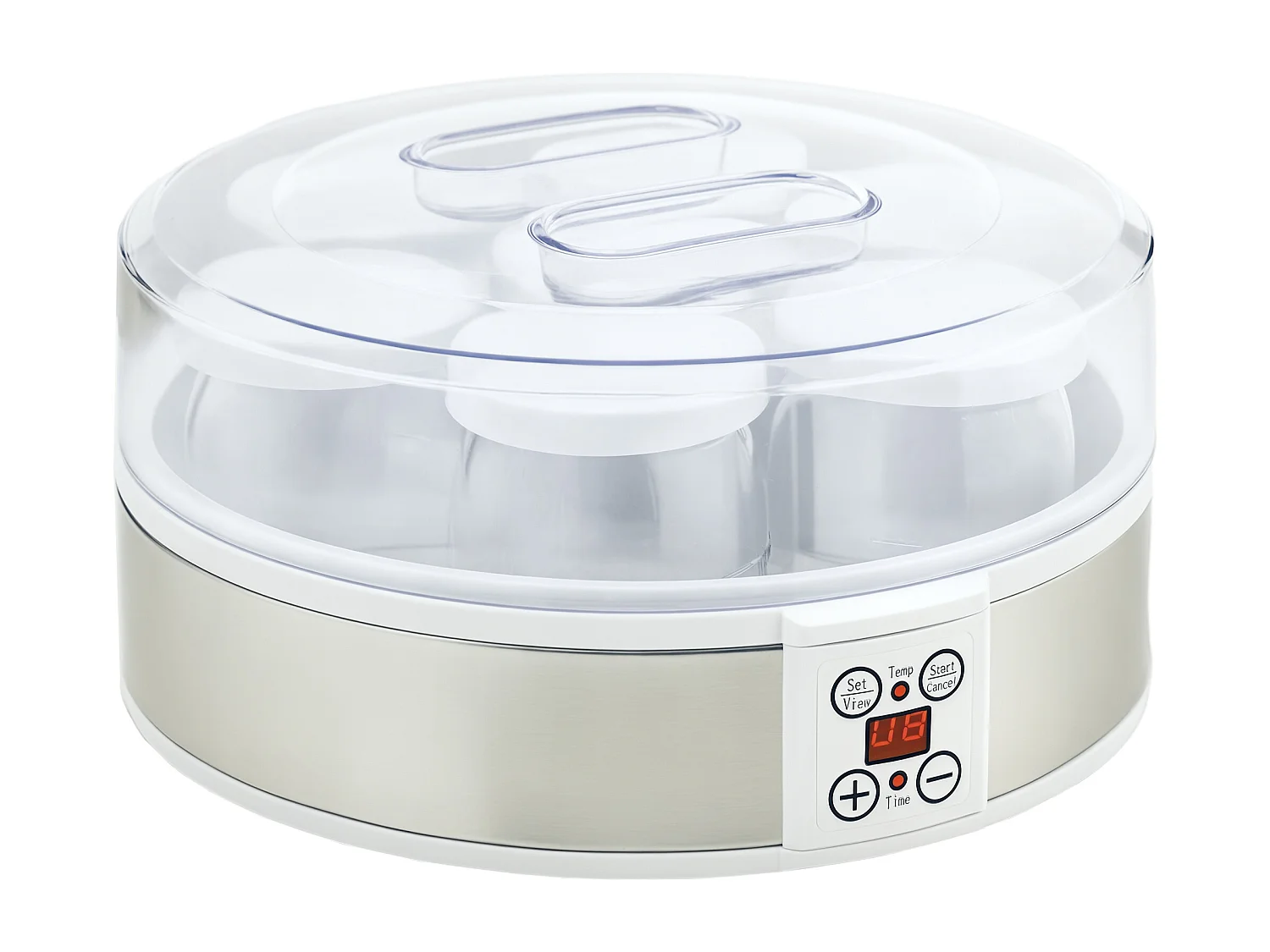 Yogurtiera 20w bianca da 1.5l con 7 vasetti e display