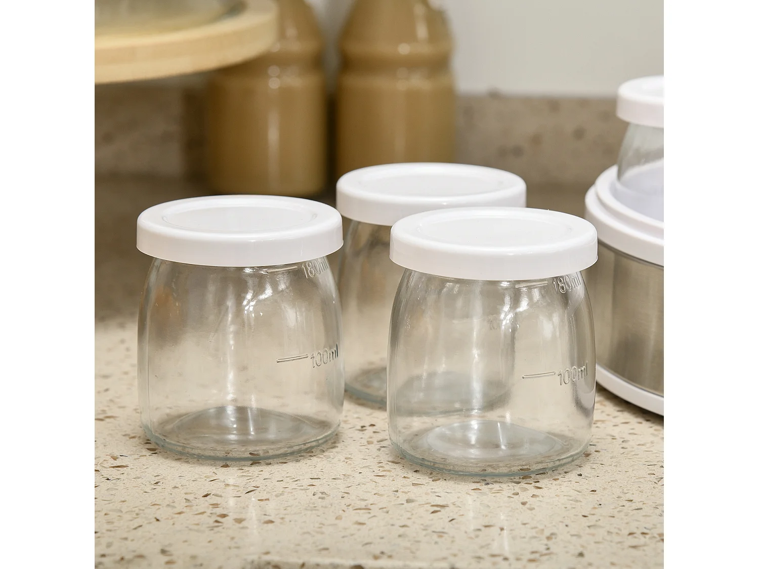 Yogurtiera 20w bianca da 1.5l con 7 vasetti e display