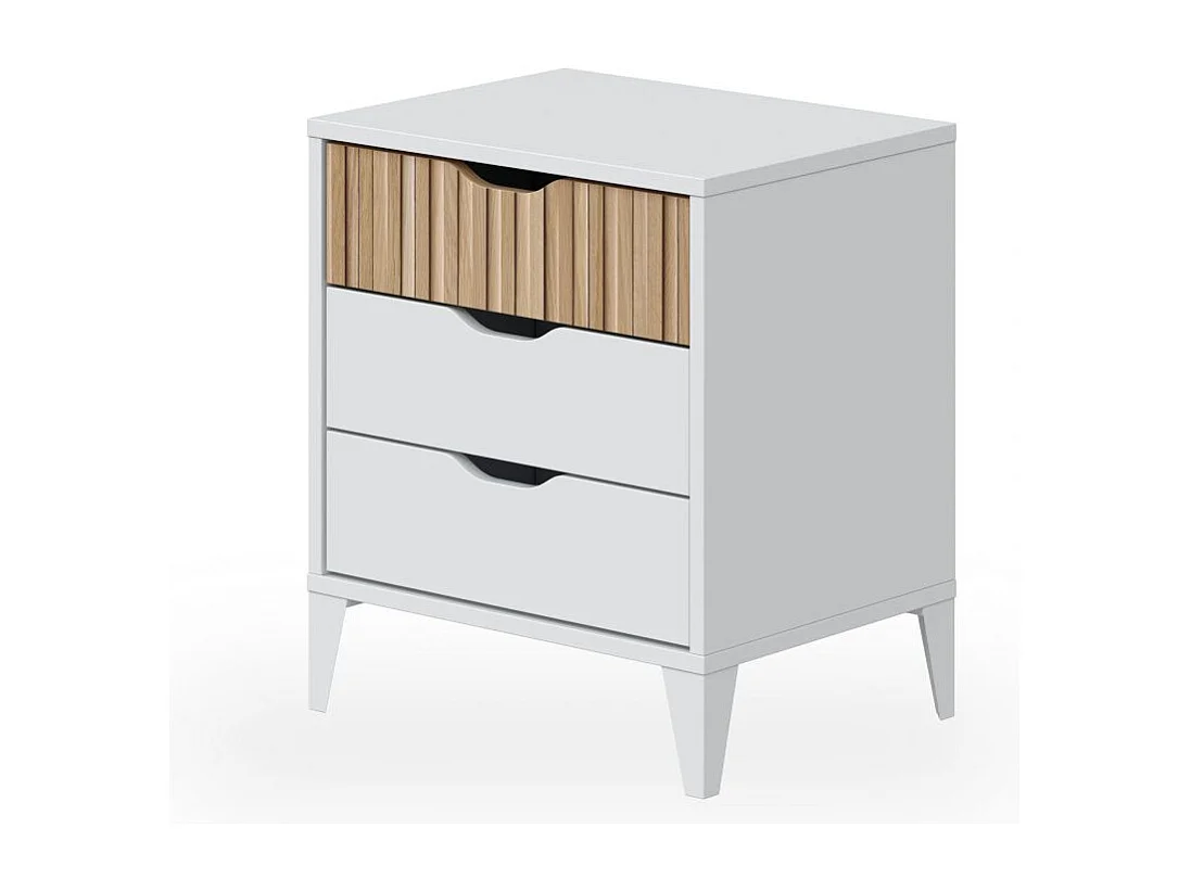 Mesita de noche Nitza On Blanco Artik (Blanco Mate) - Natur