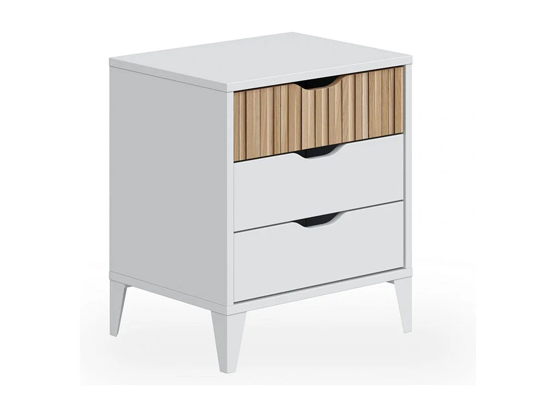 Mesita de noche Nitza On Blanco Artik (Blanco Mate) - Natur