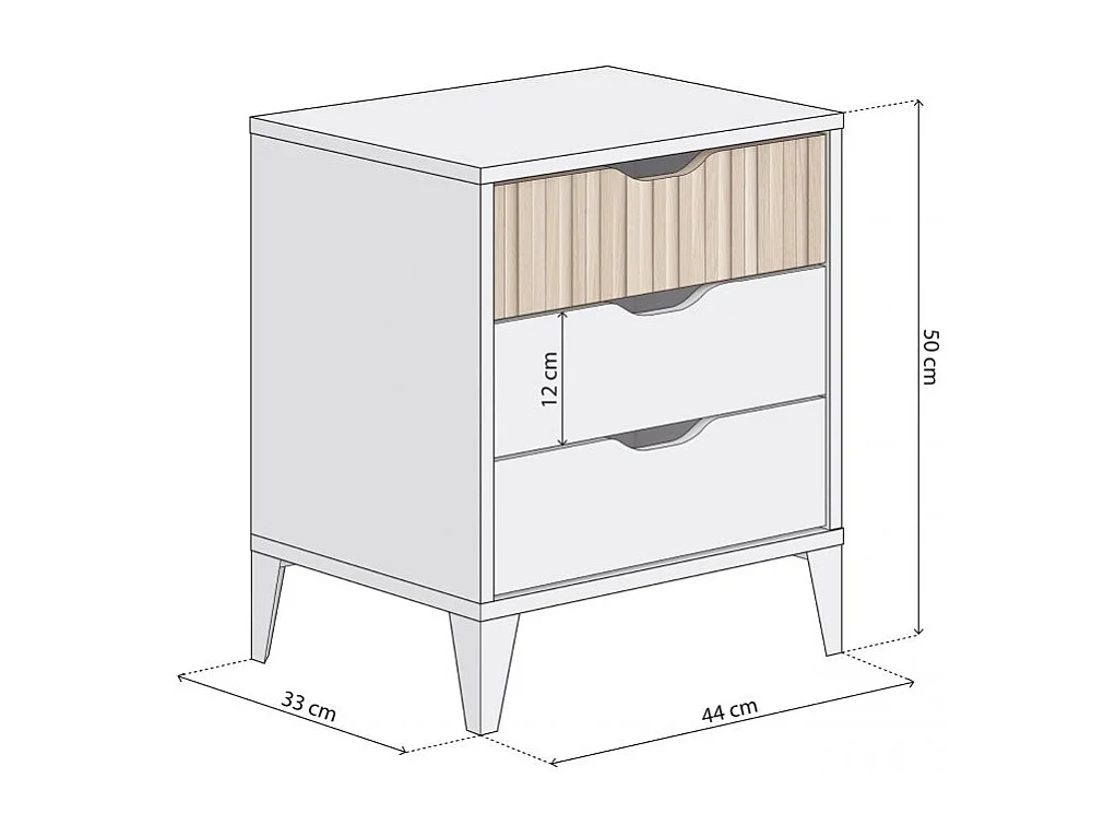 Mesita de noche Nitza On Blanco Artik (Blanco Mate) - Natur