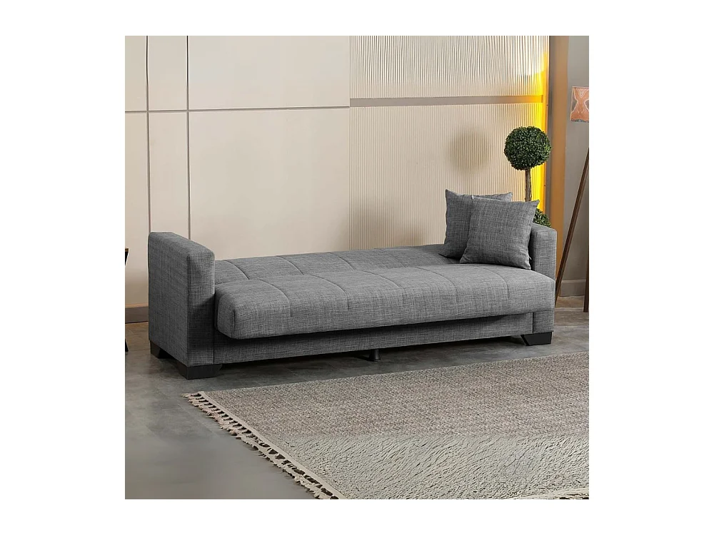 Divano letto Moon con contenitore colore grigio 213x81x83H