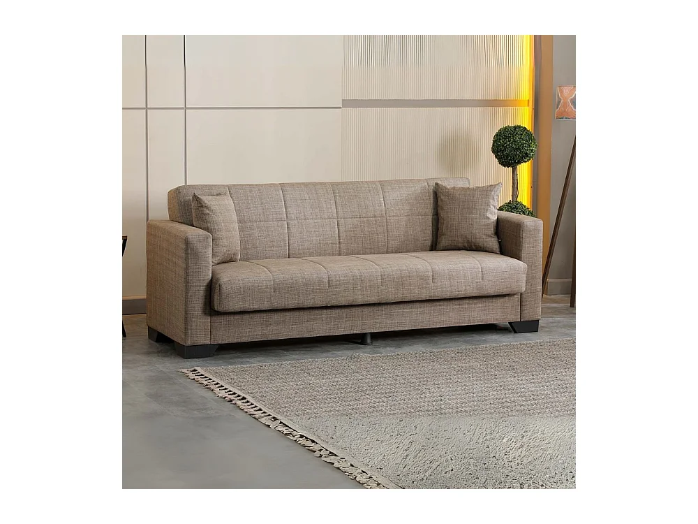 Divano letto Moon con contenitore colore Camel 213x81x83H