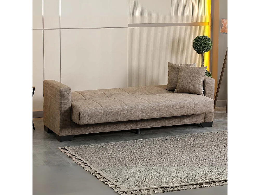 Divano letto Moon con contenitore colore Camel 213x81x83H