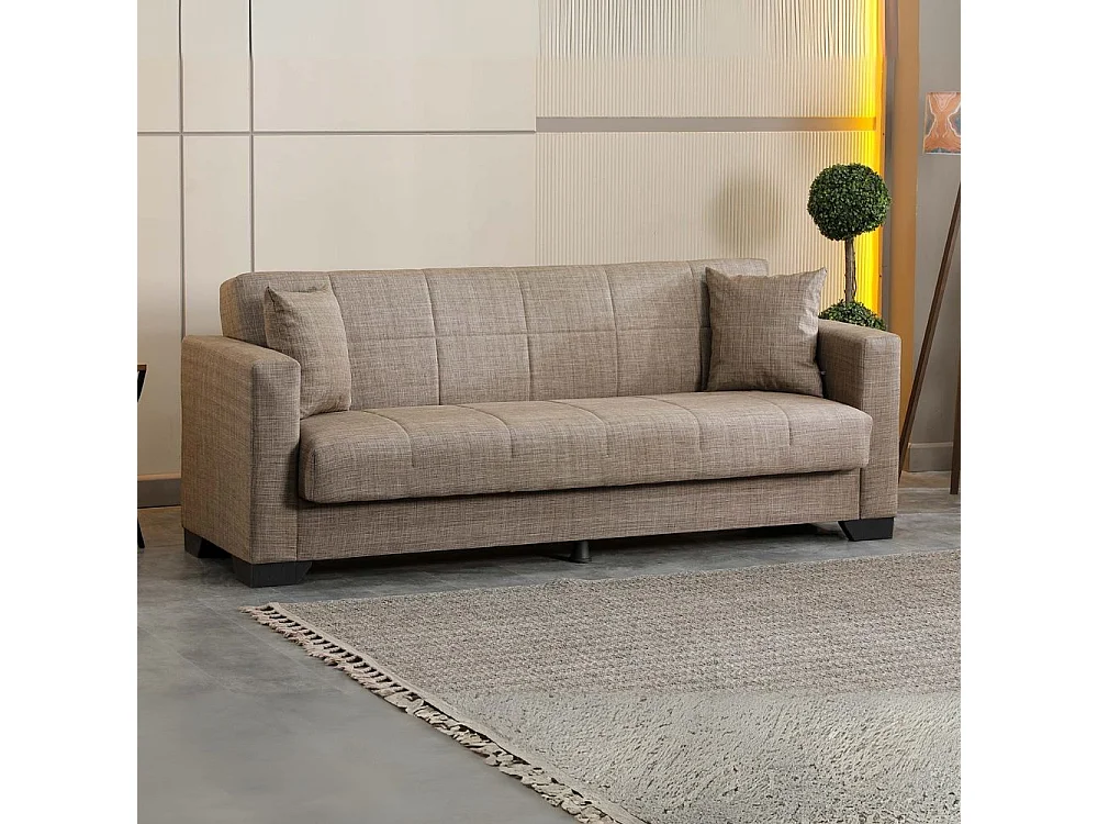 Divano letto Moon con contenitore colore Camel 213x81x83H