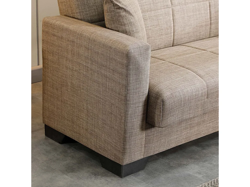 Divano letto Moon con contenitore colore Camel 213x81x83H