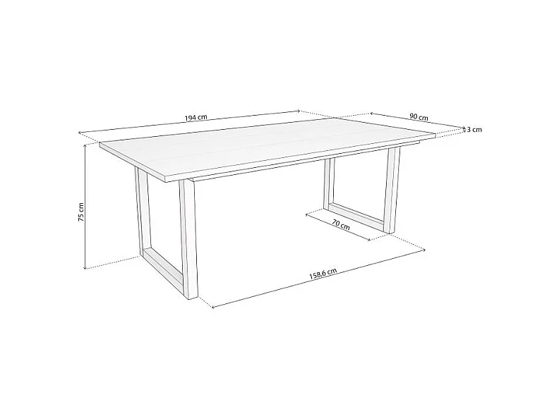 Mesa de comedor Altea 200 Blanco