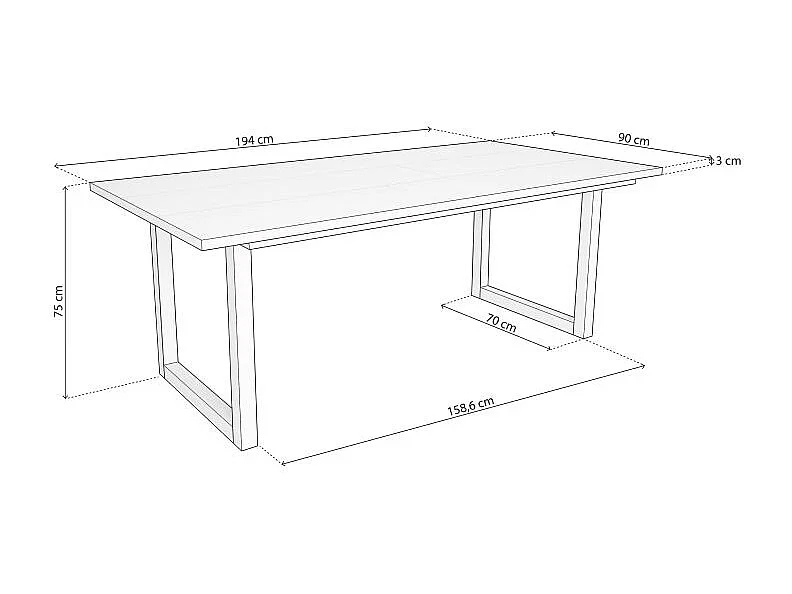 Mesa de comedor Altea 200 Blanco